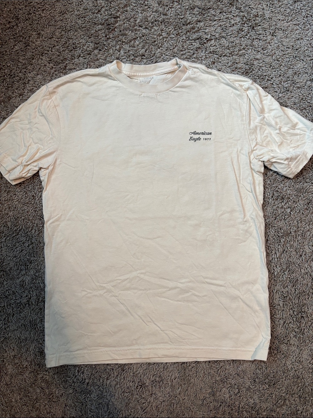 American Eagle Outfitters Cream Short‑Sleeve Logo Tee